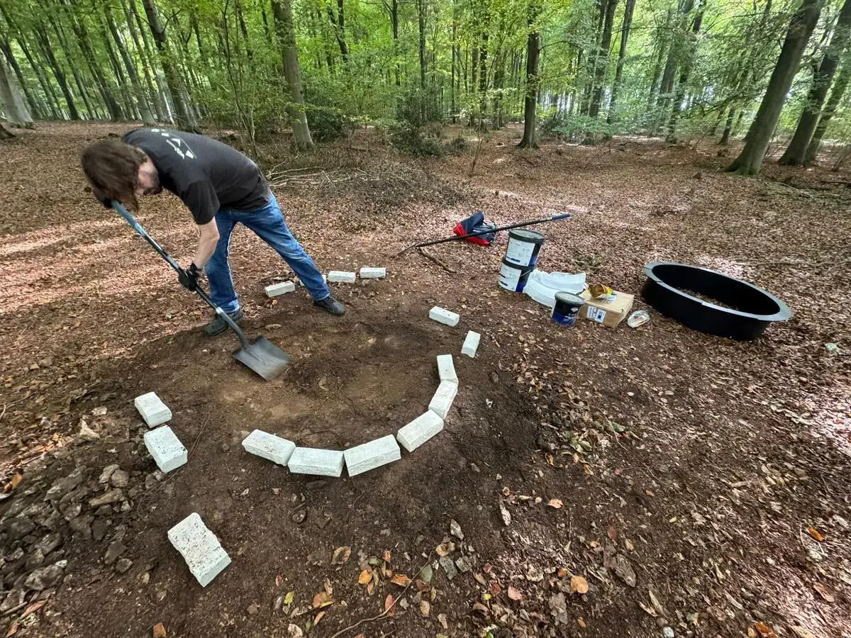 Additional construction detail showing materials and setup